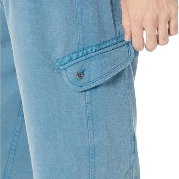 BUFFALO David Bitton mens size XL Blue Cargo training casual Shorts Relaxed Fit - Picture 3 of 12